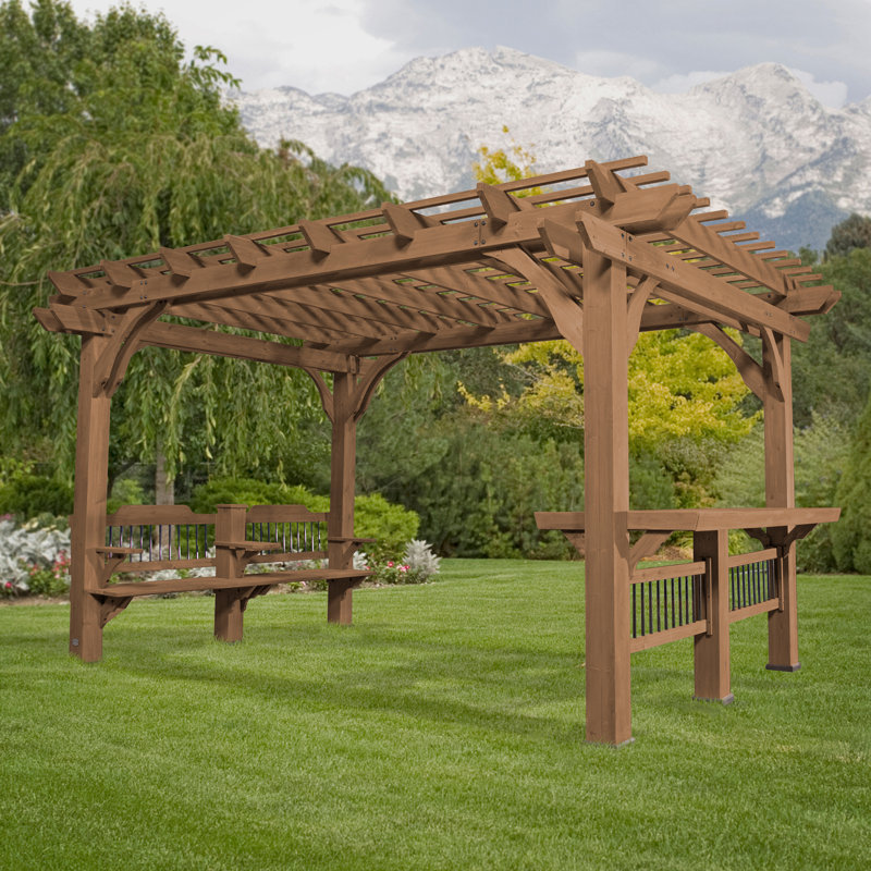 Backyard Discovery Oasis 14 Ft. W x 10 Ft. D Cedar Pergola & Reviews